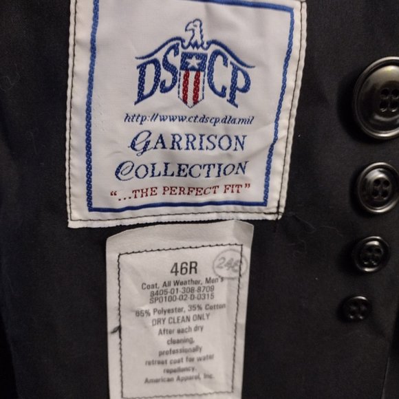 Military DSCP Defender Navy Fully Lined Trench coat  - 46R - Trench Jacket - Picture 11 of 12